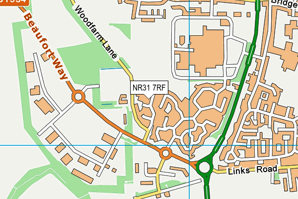 NR31 7RF map - OS VectorMap District (Ordnance Survey)