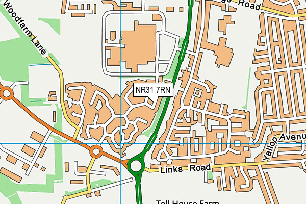 NR31 7RN map - OS VectorMap District (Ordnance Survey)