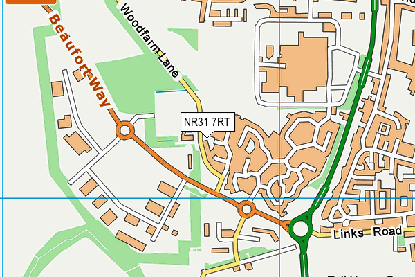 NR31 7RT map - OS VectorMap District (Ordnance Survey)
