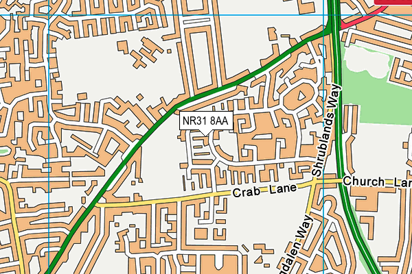 NR31 8AA map - OS VectorMap District (Ordnance Survey)