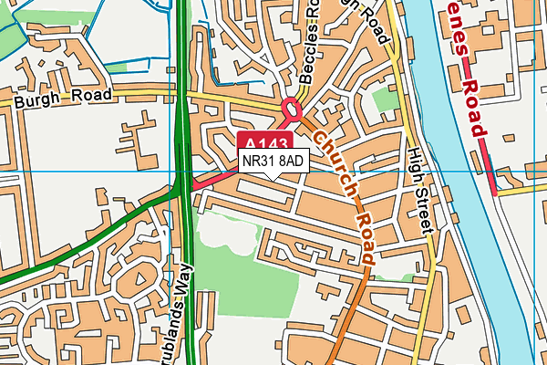 NR31 8AD map - OS VectorMap District (Ordnance Survey)