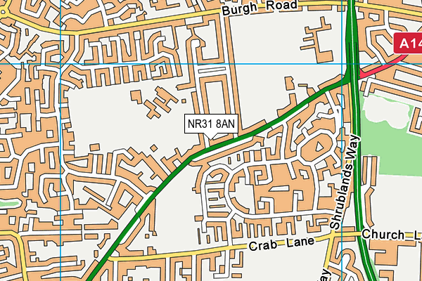 NR31 8AN map - OS VectorMap District (Ordnance Survey)