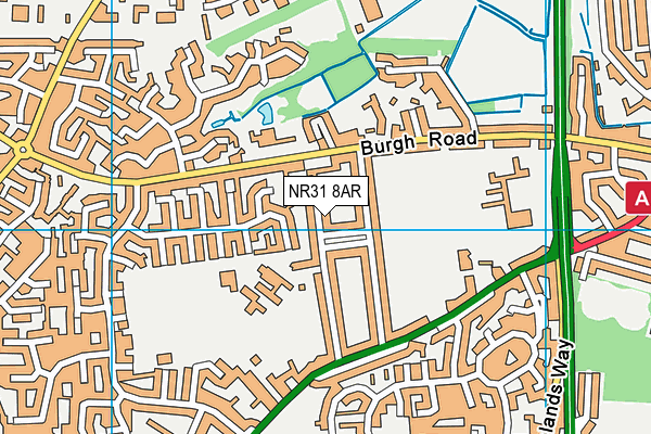 NR31 8AR map - OS VectorMap District (Ordnance Survey)