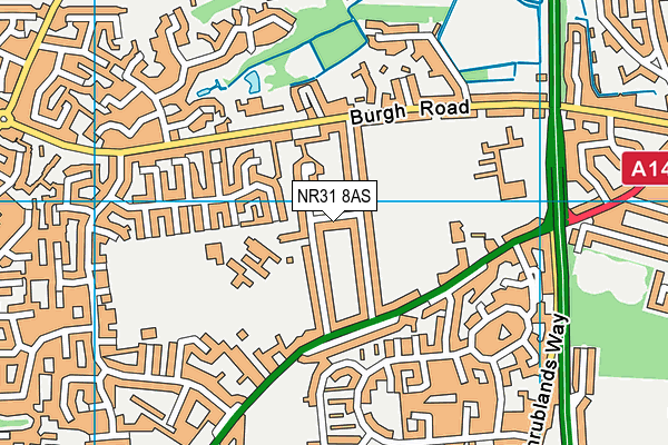 NR31 8AS map - OS VectorMap District (Ordnance Survey)