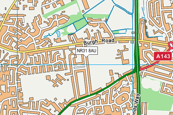 NR31 8AU map - OS VectorMap District (Ordnance Survey)