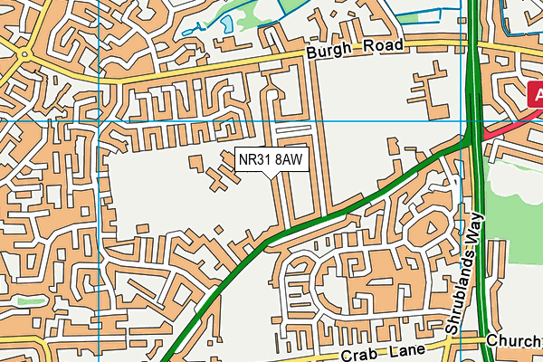 NR31 8AW map - OS VectorMap District (Ordnance Survey)