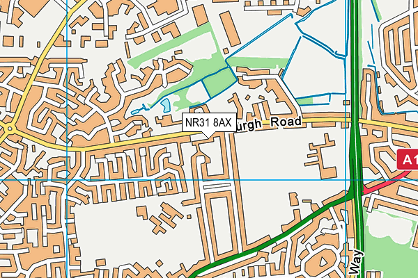 NR31 8AX map - OS VectorMap District (Ordnance Survey)