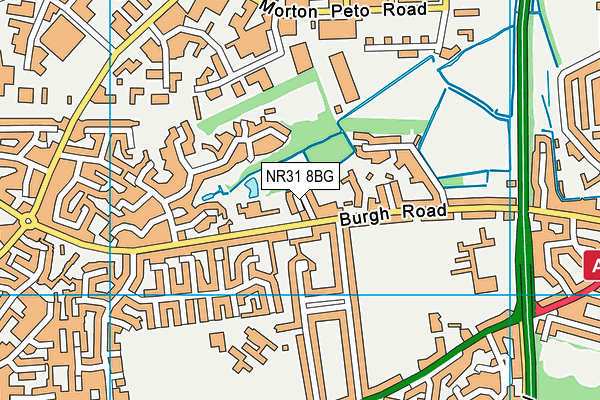 NR31 8BG map - OS VectorMap District (Ordnance Survey)