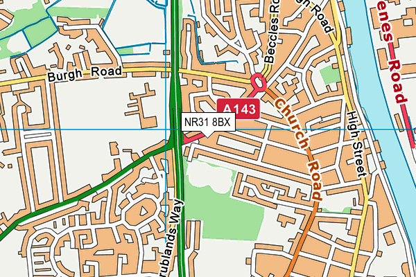 NR31 8BX map - OS VectorMap District (Ordnance Survey)