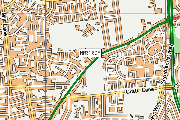 NR31 8DF map - OS VectorMap District (Ordnance Survey)