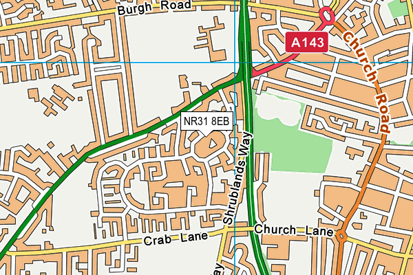 NR31 8EB map - OS VectorMap District (Ordnance Survey)