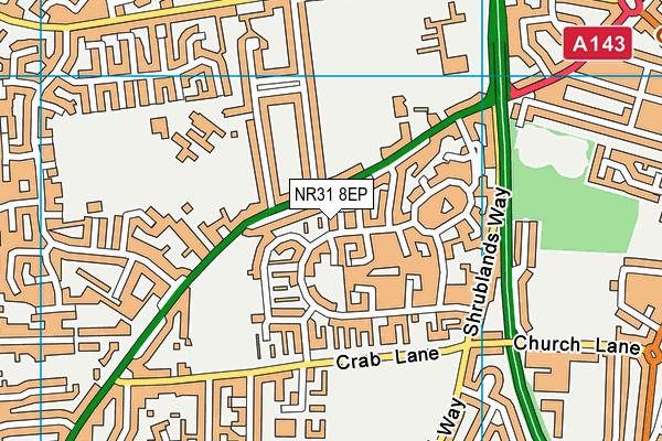 NR31 8EP map - OS VectorMap District (Ordnance Survey)