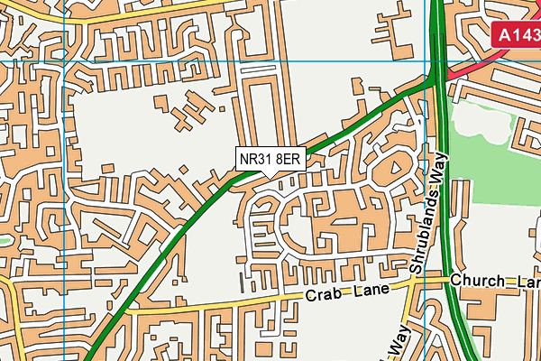 NR31 8ER map - OS VectorMap District (Ordnance Survey)