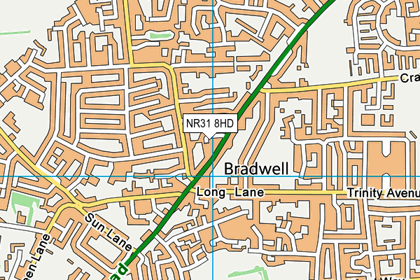 NR31 8HD map - OS VectorMap District (Ordnance Survey)