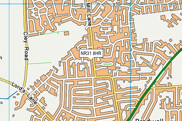 NR31 8HR map - OS VectorMap District (Ordnance Survey)