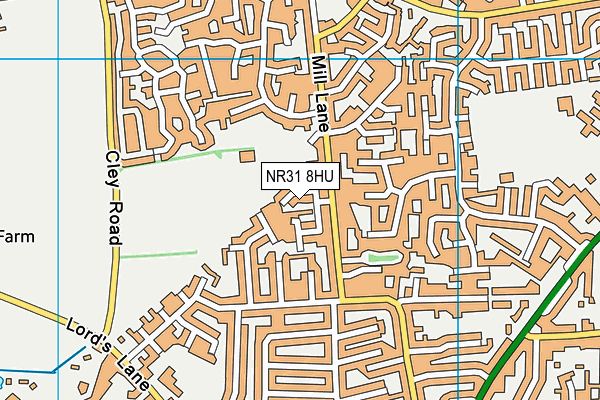 NR31 8HU map - OS VectorMap District (Ordnance Survey)