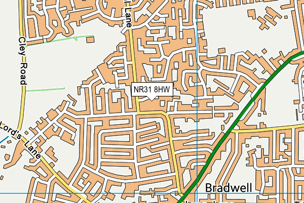 NR31 8HW map - OS VectorMap District (Ordnance Survey)