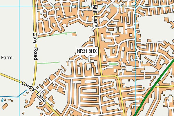NR31 8HX map - OS VectorMap District (Ordnance Survey)