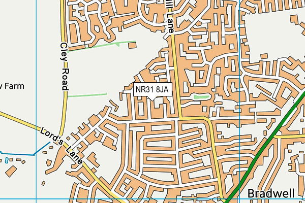 NR31 8JA map - OS VectorMap District (Ordnance Survey)