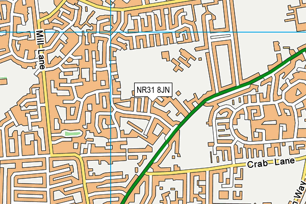 NR31 8JN map - OS VectorMap District (Ordnance Survey)