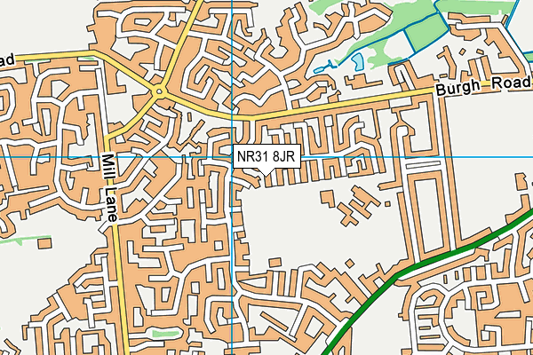NR31 8JR map - OS VectorMap District (Ordnance Survey)