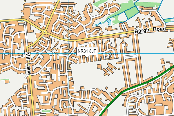 NR31 8JT map - OS VectorMap District (Ordnance Survey)