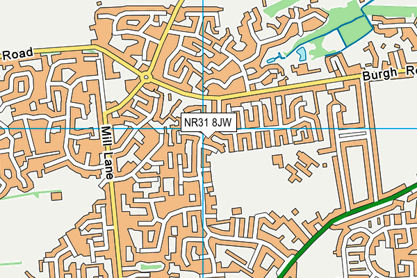 NR31 8JW map - OS VectorMap District (Ordnance Survey)