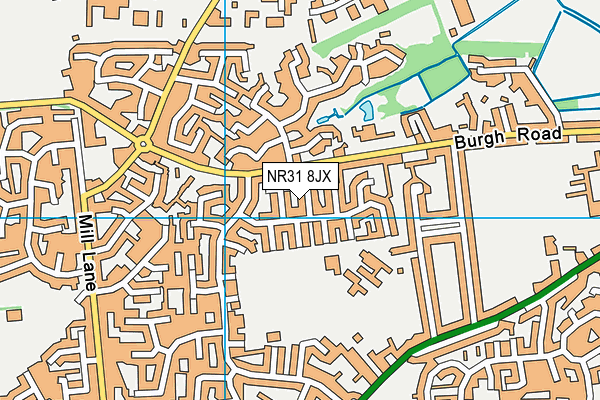 NR31 8JX map - OS VectorMap District (Ordnance Survey)
