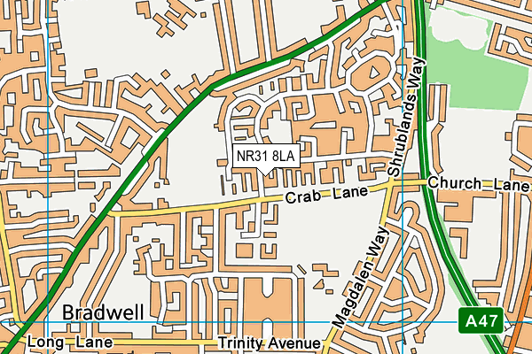 NR31 8LA map - OS VectorMap District (Ordnance Survey)
