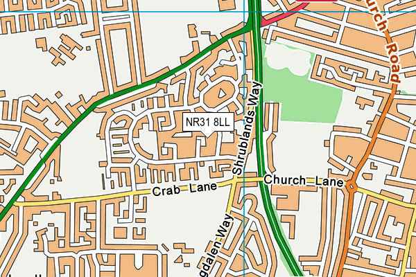 NR31 8LL map - OS VectorMap District (Ordnance Survey)