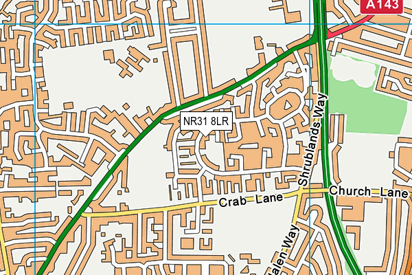 NR31 8LR map - OS VectorMap District (Ordnance Survey)