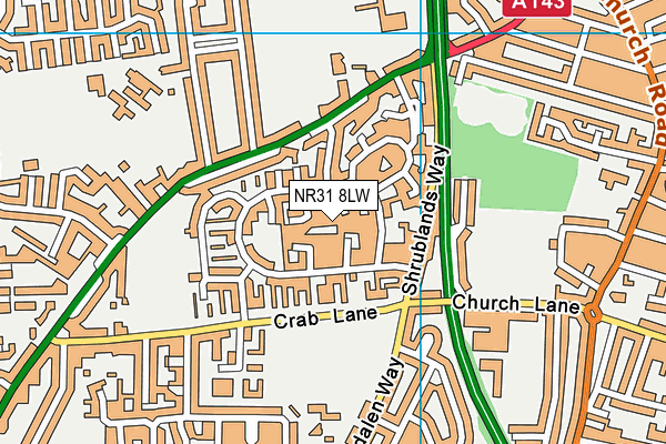 NR31 8LW map - OS VectorMap District (Ordnance Survey)