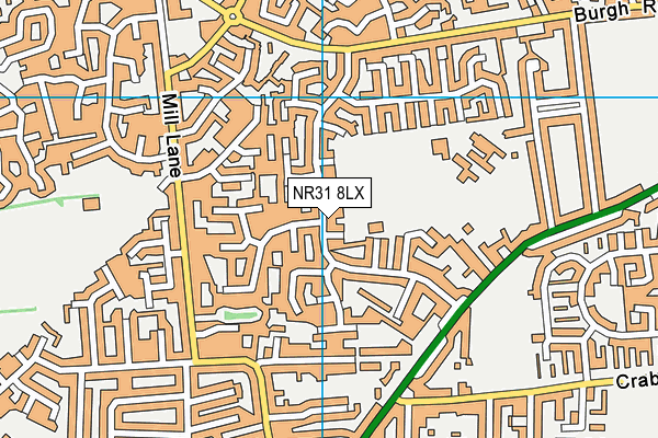 NR31 8LX map - OS VectorMap District (Ordnance Survey)