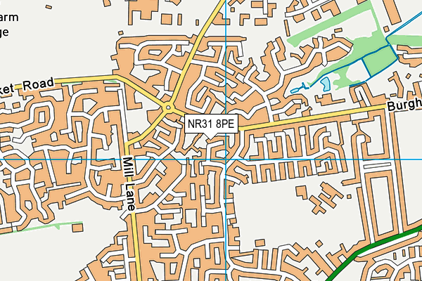 NR31 8PE map - OS VectorMap District (Ordnance Survey)