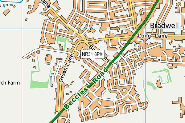 NR31 8PX map - OS VectorMap District (Ordnance Survey)