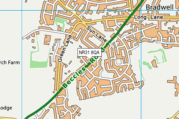 NR31 8QA map - OS VectorMap District (Ordnance Survey)