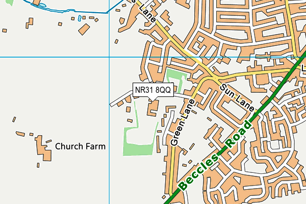 Woodlands Primary Academy map (NR31 8QQ) - OS VectorMap District (Ordnance Survey)