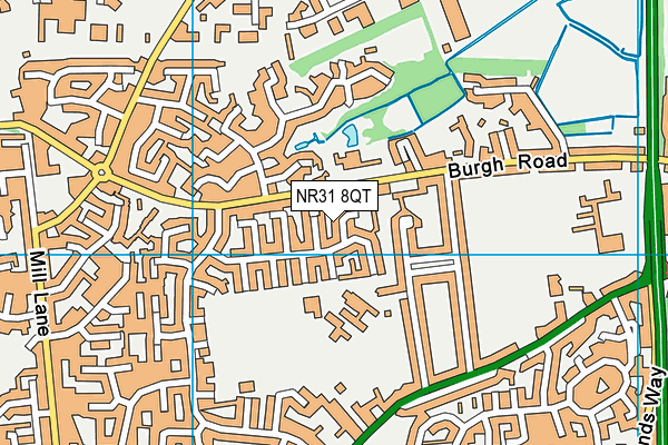 NR31 8QT map - OS VectorMap District (Ordnance Survey)