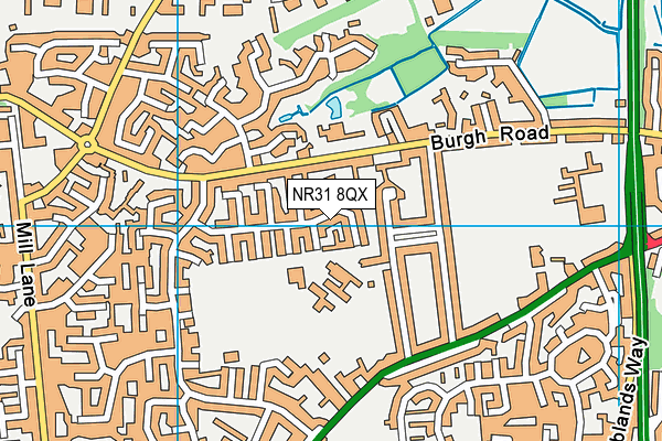 NR31 8QX map - OS VectorMap District (Ordnance Survey)
