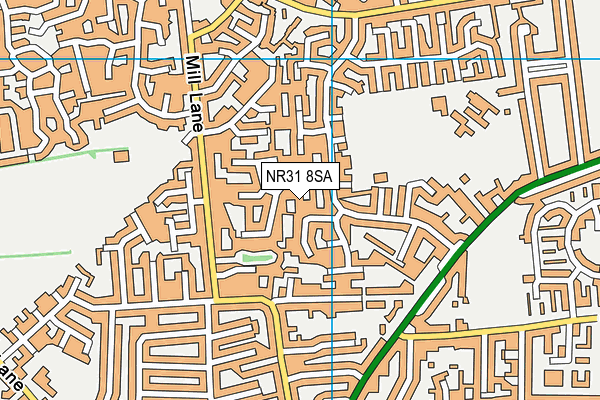 NR31 8SA map - OS VectorMap District (Ordnance Survey)