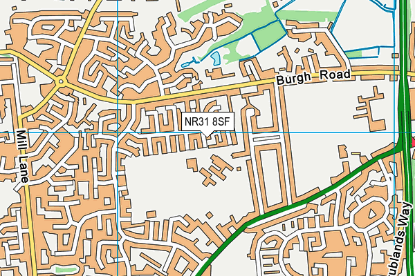 NR31 8SF map - OS VectorMap District (Ordnance Survey)