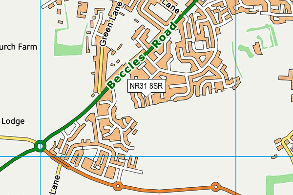 NR31 8SR map - OS VectorMap District (Ordnance Survey)