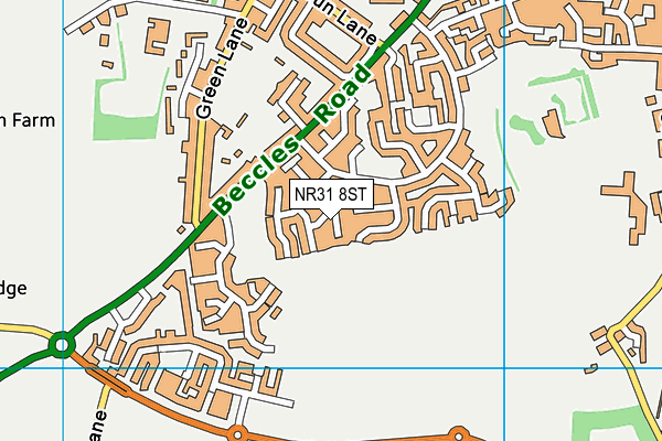 NR31 8ST map - OS VectorMap District (Ordnance Survey)