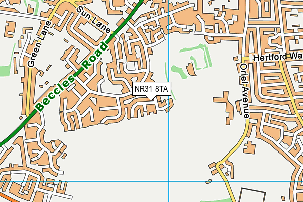 NR31 8TA map - OS VectorMap District (Ordnance Survey)