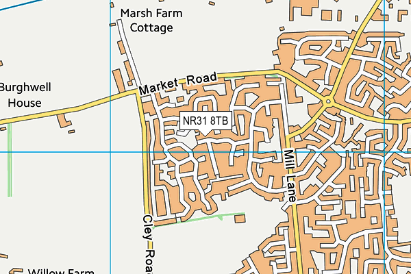 NR31 8TB map - OS VectorMap District (Ordnance Survey)