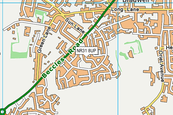 NR31 8UP map - OS VectorMap District (Ordnance Survey)