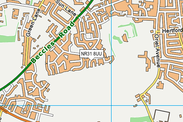 NR31 8UU map - OS VectorMap District (Ordnance Survey)