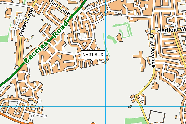 NR31 8UX map - OS VectorMap District (Ordnance Survey)
