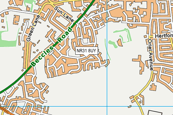 NR31 8UY map - OS VectorMap District (Ordnance Survey)