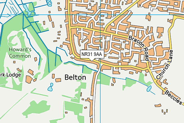 NR31 9AA map - OS VectorMap District (Ordnance Survey)